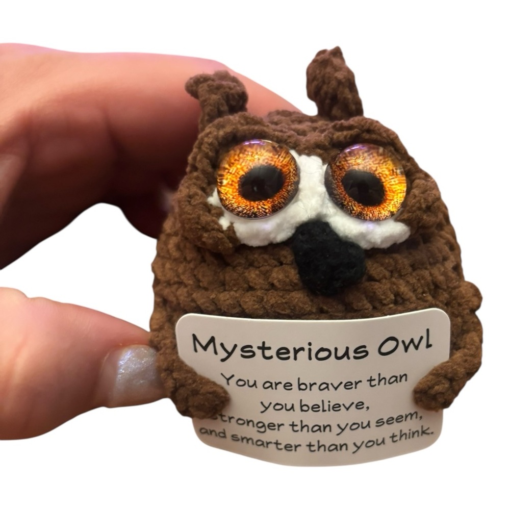 AB INKS Handmade Crocheted Animal with Inspirational Message